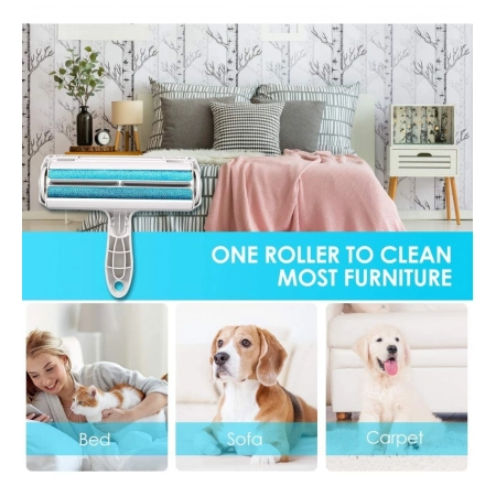 Generic Plastic Dog Hair Remover Roller (Blue)