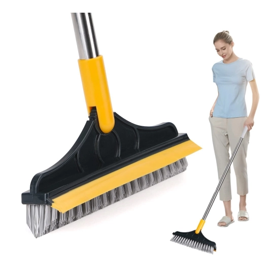 Generic Plastic 2 in 1 Bathroom Cleaning Brush with Wiper (Yellow) Generic Plastic 2 in 1 Bathroom Cleaning Brush with Wiper (Yellow)