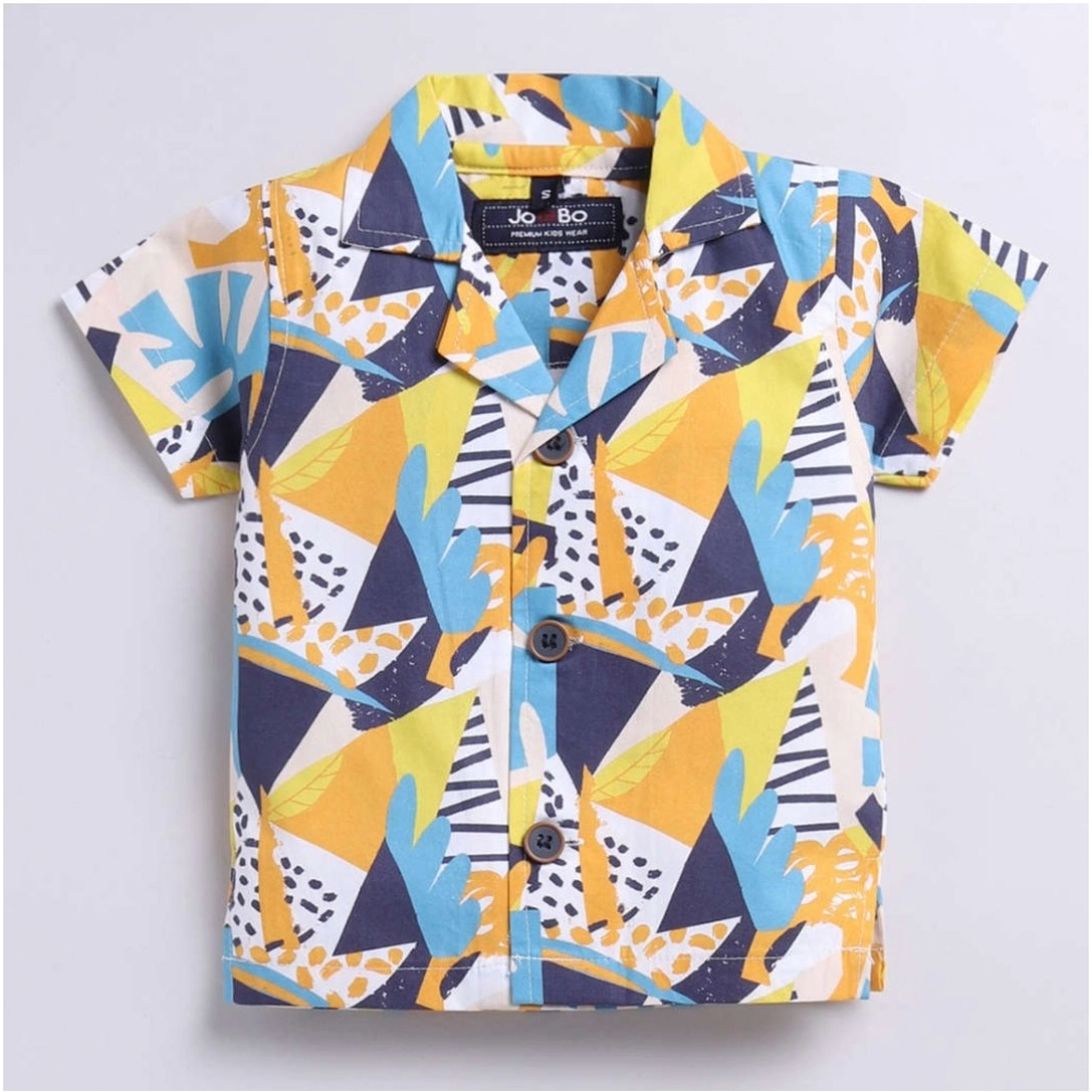 Generic Boy's Lycra Blend Printed Short Sleeve Shirt and Shorts Set (MultiColor) Generic Boy's Lycra Blend Printed Short Sleeve Shirt and Shorts Set (MultiColor)