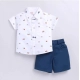 Generic Boy's Cotton Blend Printed Short Sleeve Shirt and Shorts Set (White) Generic Boy's Cotton Blend Printed Short Sleeve Shirt and Shorts Set (White)