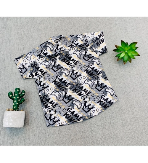 Generic Boy's Cotton Blend Printed Short Sleeve Shirt and Shorts Set (MultiColor)