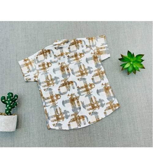 Generic Boy's Cotton Blend Printed Short Sleeve Shirt and Shorts Set (MultiColor)