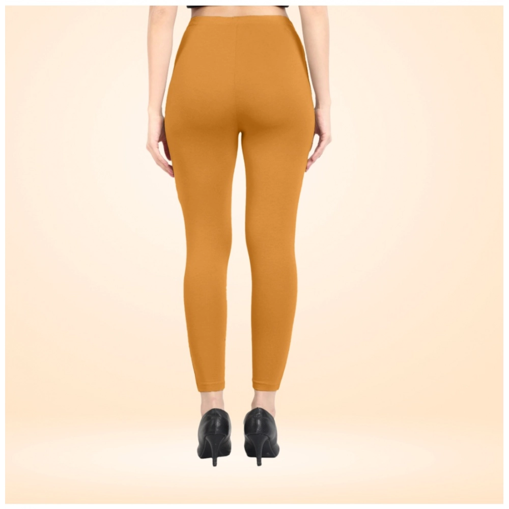 Generic Women's Cotton Blended Solid Ankle legging (Mustard Yellow) Generic Women's Cotton Blended Solid Ankle legging (Mustard Yellow)