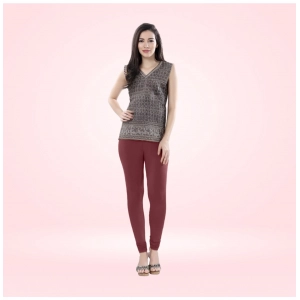 Generic Women's Cotton Blended Solid Churidar leggings (Maroon)