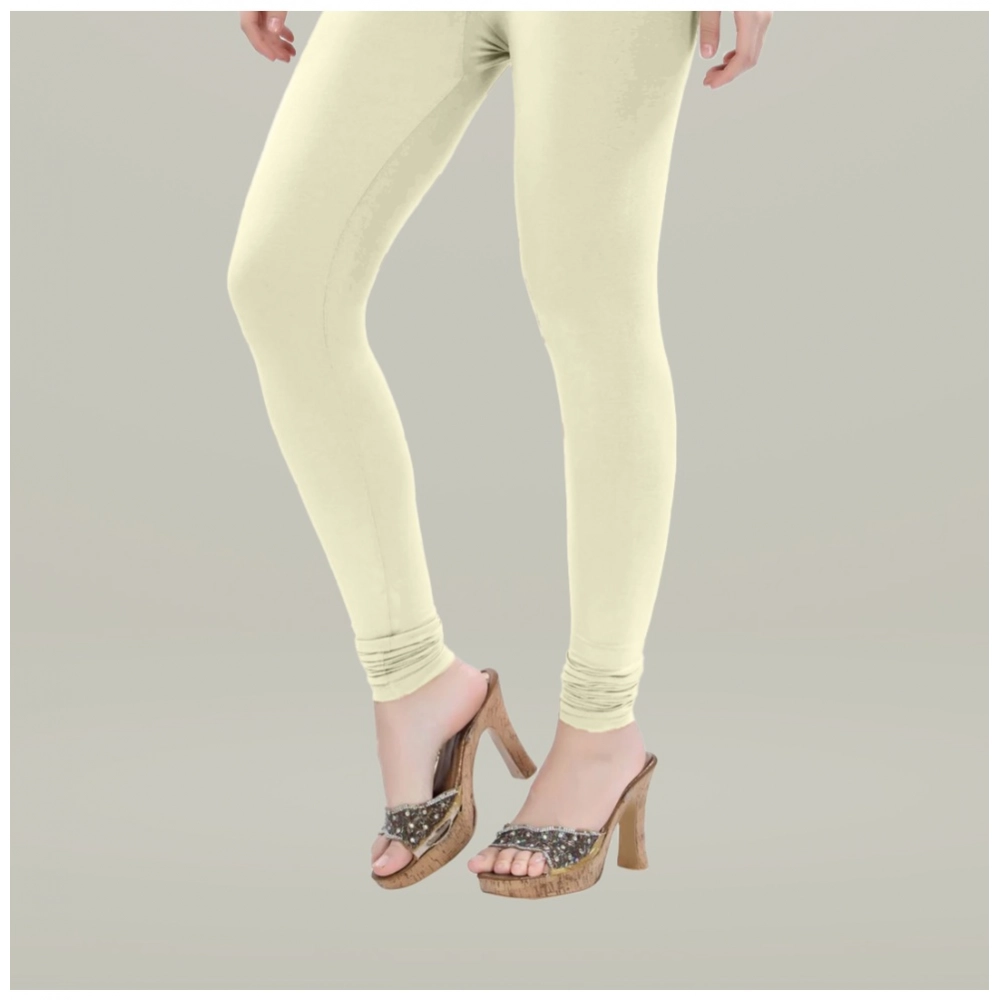 Generic Women's Cotton Blended Solid Churidar leggings (Cream) Generic Women's Cotton Blended Solid Churidar leggings (Cream)