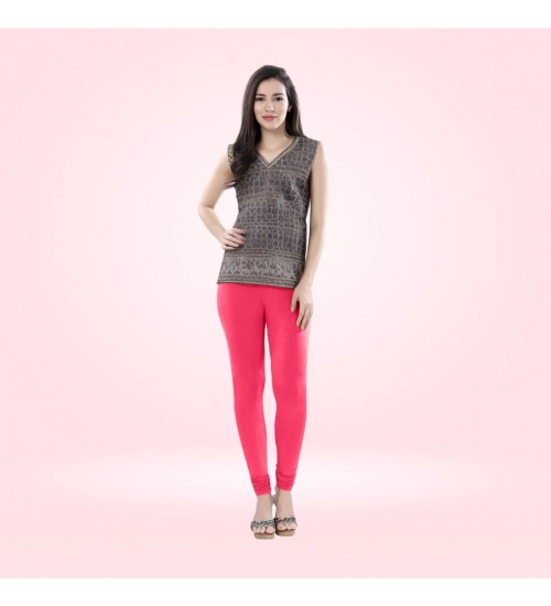 Generic Women's Cotton Blended Solid Churidar leggings (Pink)