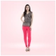 Generic Women's Cotton Blended Solid Churidar leggings (Pink)