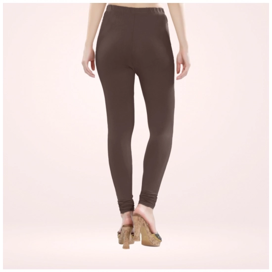 Generic Women's Cotton Blended Solid Churidar leggings (Brown) Generic Women's Cotton Blended Solid Churidar leggings (Brown)