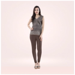 Generic Women's Cotton Blended Solid Churidar leggings (Brown)