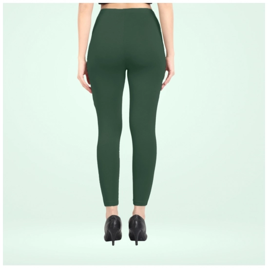 Generic Women's Cotton Blended Solid Ankle legging (Bottle Green)