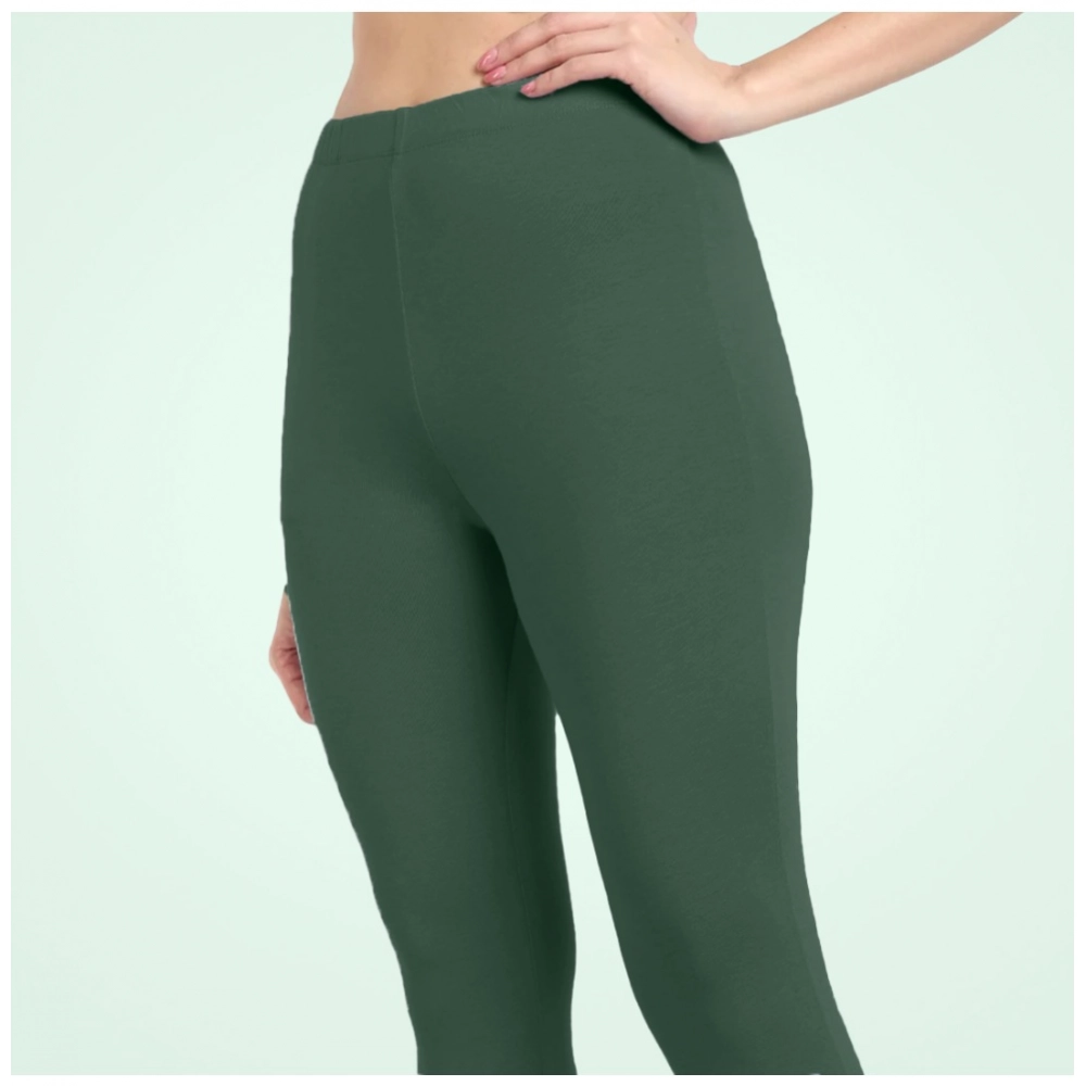 Generic Women's Cotton Blended Solid Ankle legging (Bottle Green) Generic Women's Cotton Blended Solid Ankle legging (Bottle Green)
