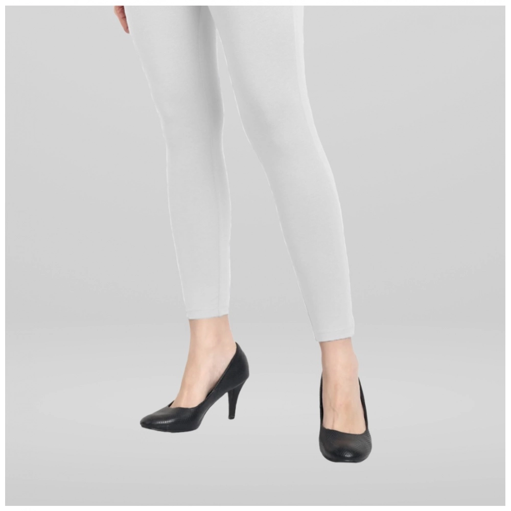 Generic Women's Cotton Blended Solid Ankle legging (White) Generic Women's Cotton Blended Solid Ankle legging (White)