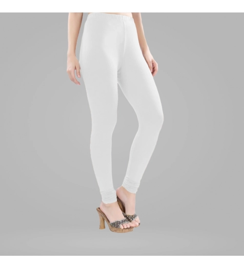 Generic Women's Cotton Blended Solid Churidar leggings (White)