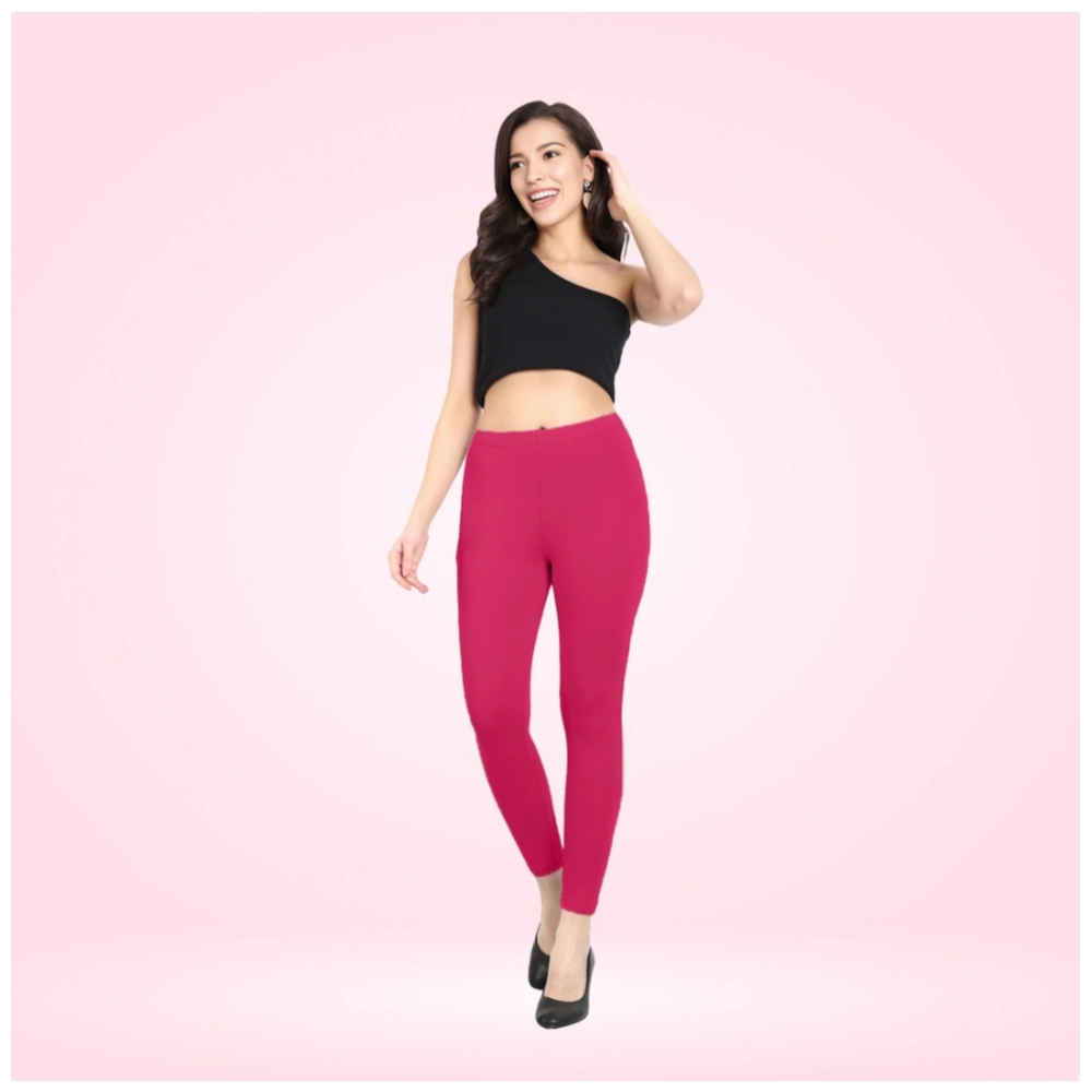 Generic Women's Cotton Blended Solid Ankle legging (Rani)