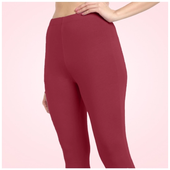 Generic Women's Cotton Blended Solid Ankle legging (Red Maroon) Generic Women's Cotton Blended Solid Ankle legging (Red Maroon)