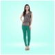 Generic Women's Cotton Blended Solid Churidar leggings (Rama Green) Generic Women's Cotton Blended Solid Churidar leggings (Rama Green)