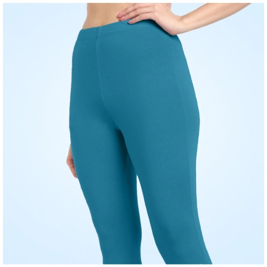 Generic Women's Cotton Blended Solid Ankle legging (Blue) Generic Women's Cotton Blended Solid Ankle legging (Blue)