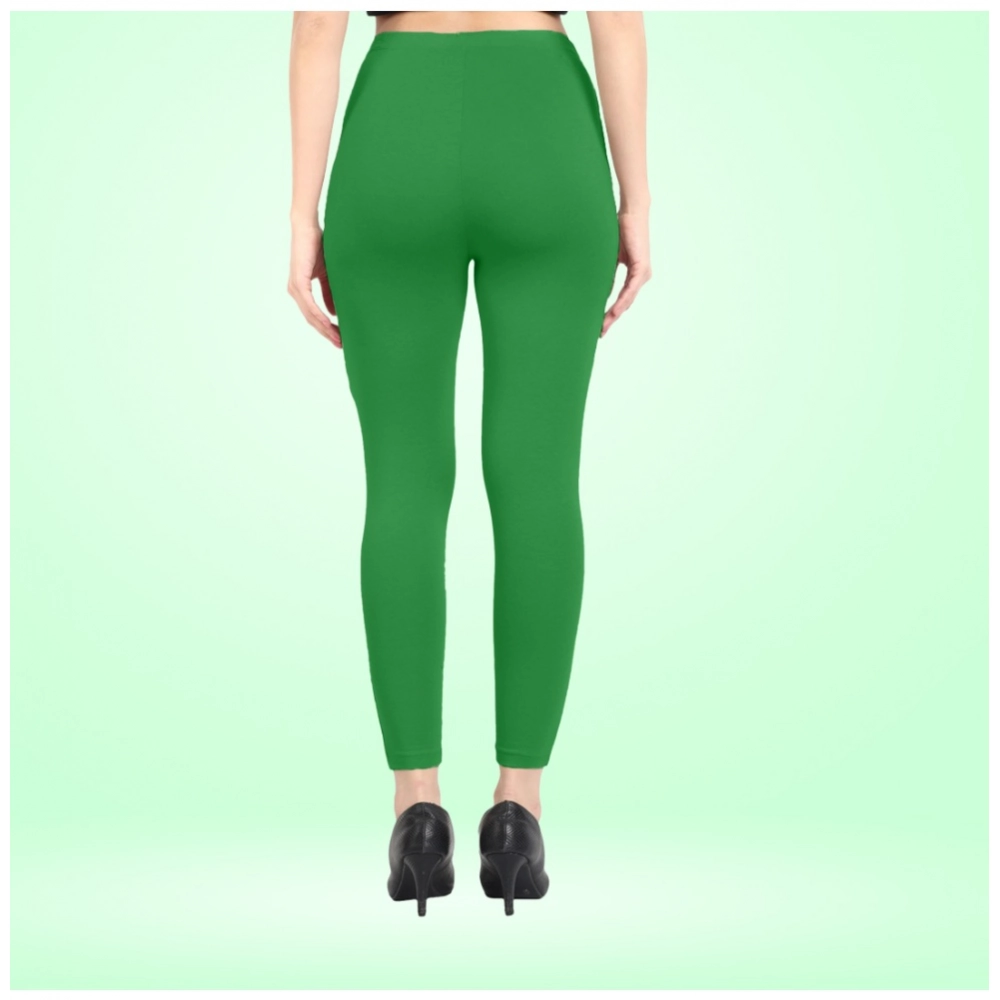 Generic Women's Cotton Blended Solid Ankle legging (Green) Generic Women's Cotton Blended Solid Ankle legging (Green)