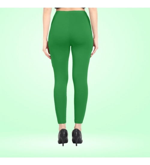 Generic Women's Cotton Blended Solid Ankle legging (Green)
