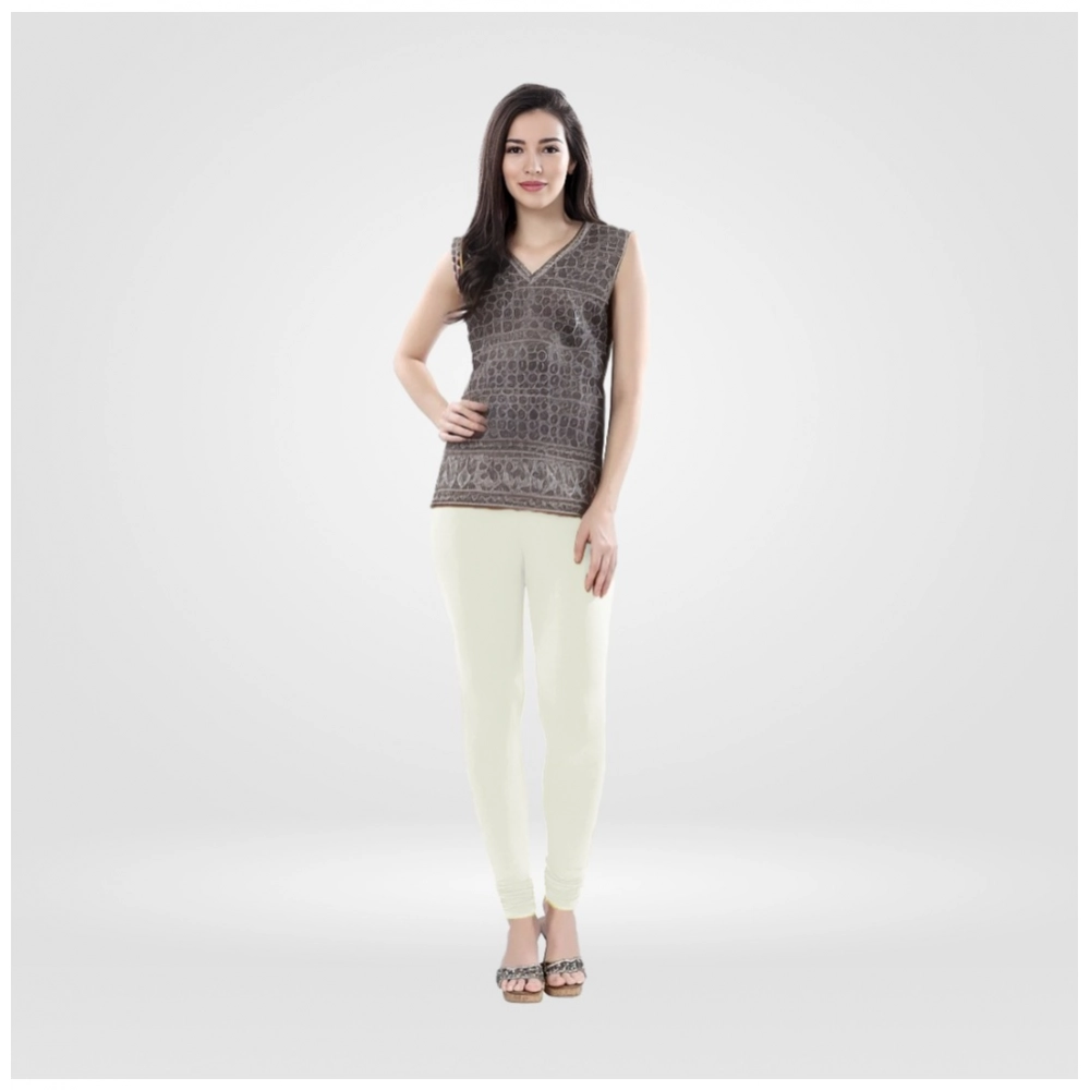 Generic Women's Cotton Blended Solid Churidar leggings (White) Generic Women's Cotton Blended Solid Churidar leggings (White)