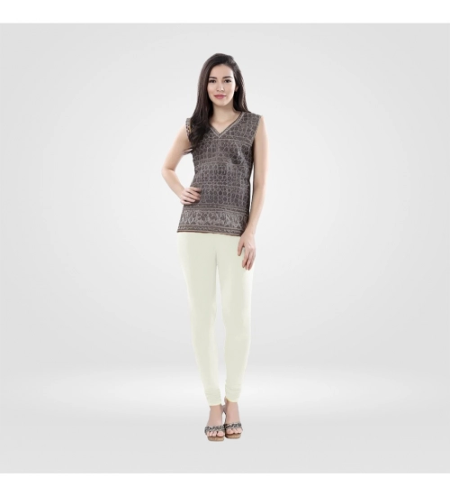 Generic Women's Cotton Blended Solid Churidar leggings (White)