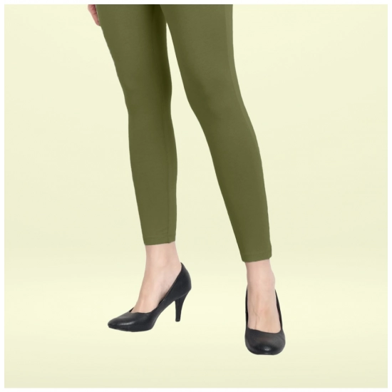 Generic Women's Cotton Blended Solid Ankle legging (Olive Green) Generic Women's Cotton Blended Solid Ankle legging (Olive Green)