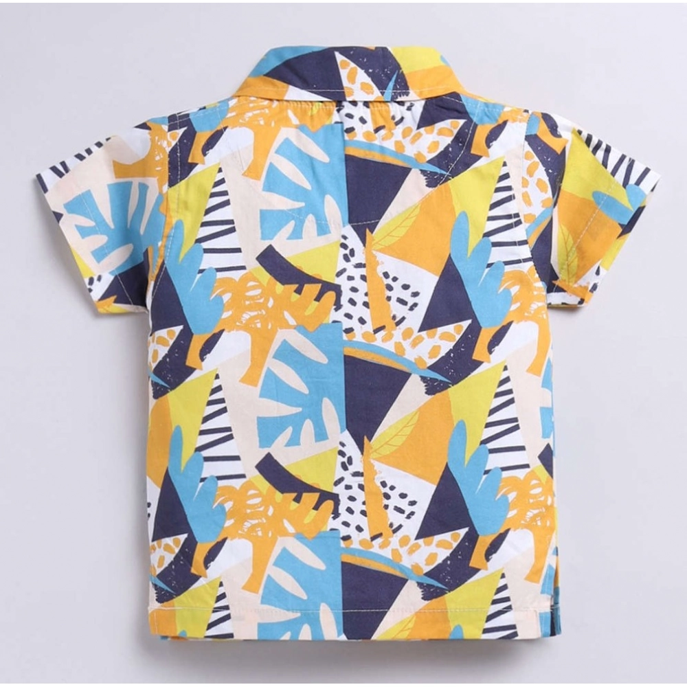 Generic Boy's Lycra Blend Printed Short Sleeve Shirt and Shorts Set (MultiColor) Generic Boy's Lycra Blend Printed Short Sleeve Shirt and Shorts Set (MultiColor)