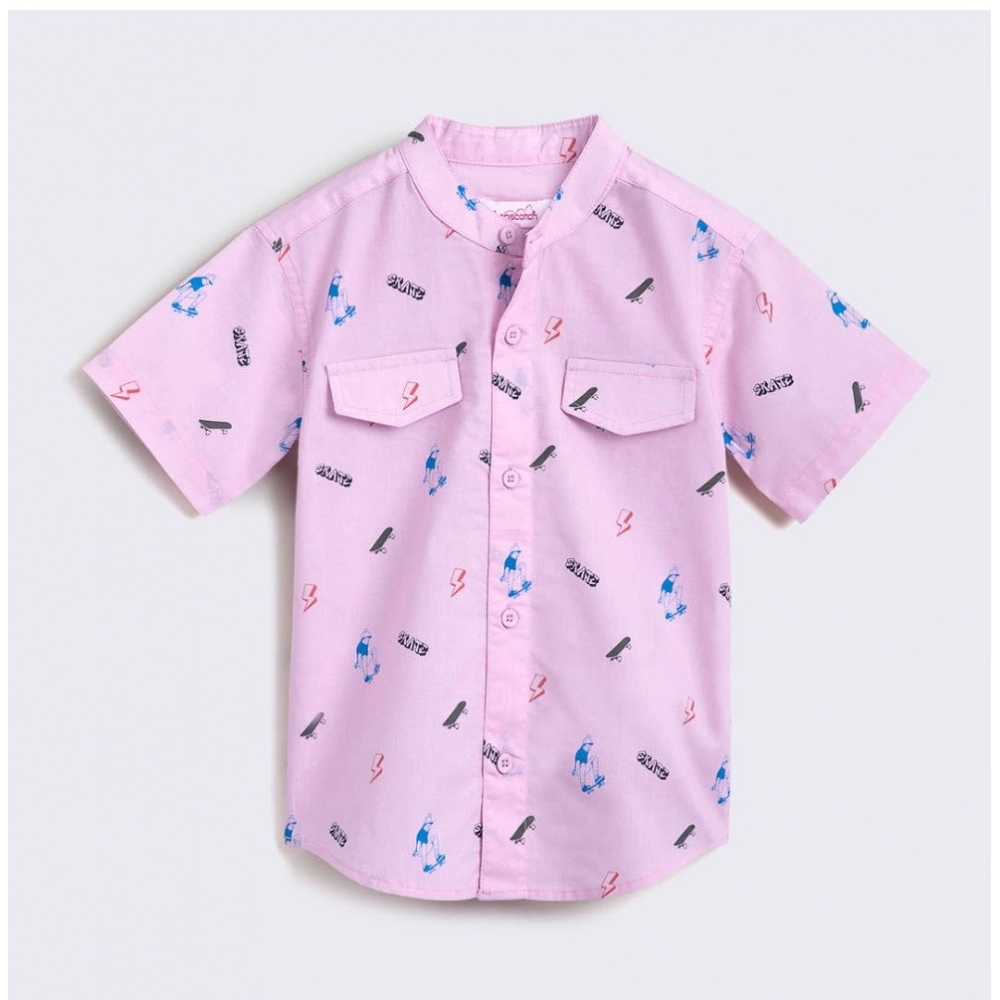 Generic Boy's Cotton Blend Printed Short Sleeve Shirt and Shorts Set (Pink) Generic Boy's Cotton Blend Printed Short Sleeve Shirt and Shorts Set (Pink)