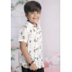 Generic Boy's Cotton Blend Printed Short Sleeve Shirt and Shorts Set (White) Generic Boy's Cotton Blend Printed Short Sleeve Shirt and Shorts Set (White)