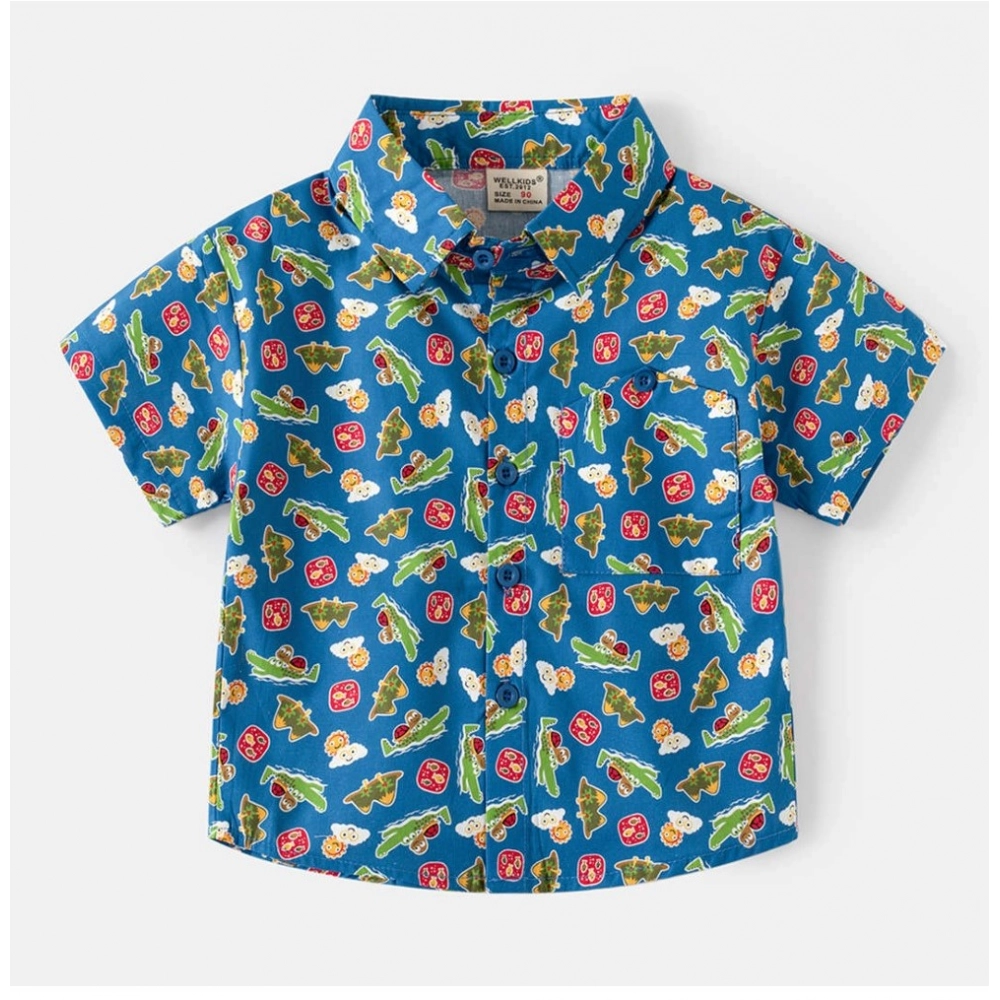 Generic Boy's Cotton Blend Printed Short Sleeve Shirt (MultiColor) Generic Boy's Cotton Blend Printed Short Sleeve Shirt (MultiColor)