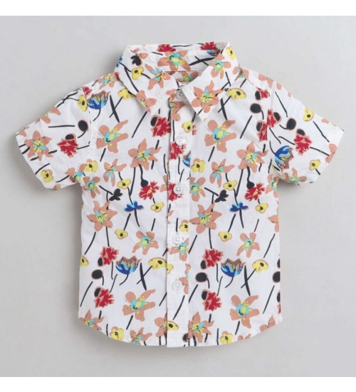 Generic Boy's Cotton Blend Printed Short Sleeve Shirt (MultiColor)
