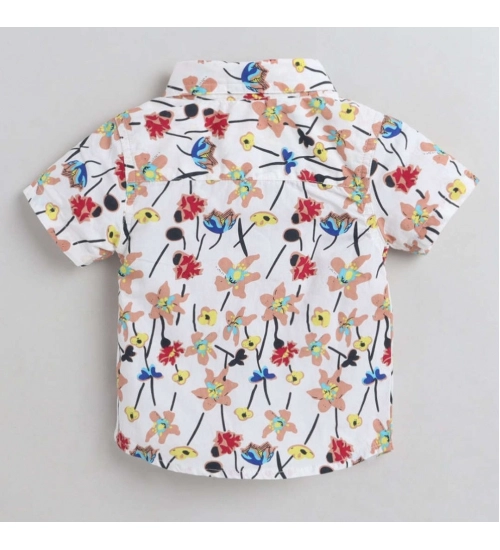 Generic Boy's Cotton Blend Printed Short Sleeve Shirt (MultiColor)