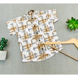 Generic Boy's Cotton Blend Printed Short Sleeve Shirt (MultiColor)