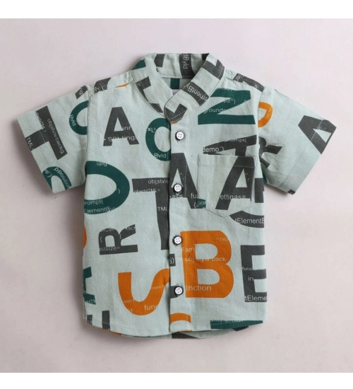 Generic Boy's Cotton Blend Printed Short Sleeve Shirt and Shorts Set (MultiColor)