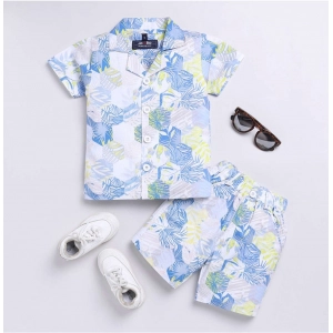 Generic Boy's Cotton Blend Printed Short Sleeve Shirt and Shorts Set (MultiColor)