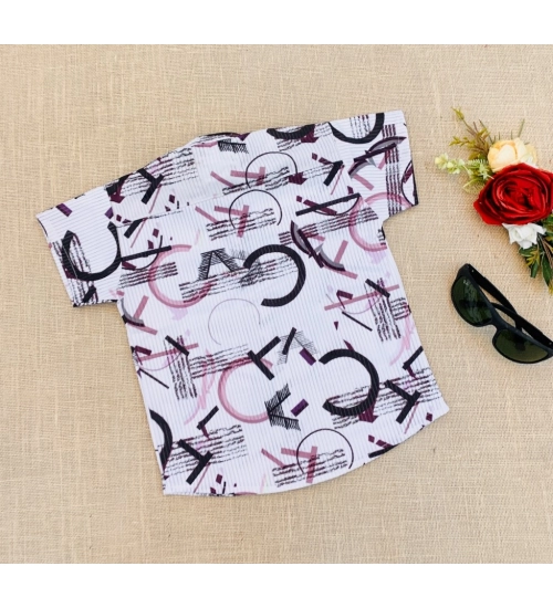 Generic Boy's Cotton Blend Printed Short Sleeve Shirt and Shorts Set (MultiColor)