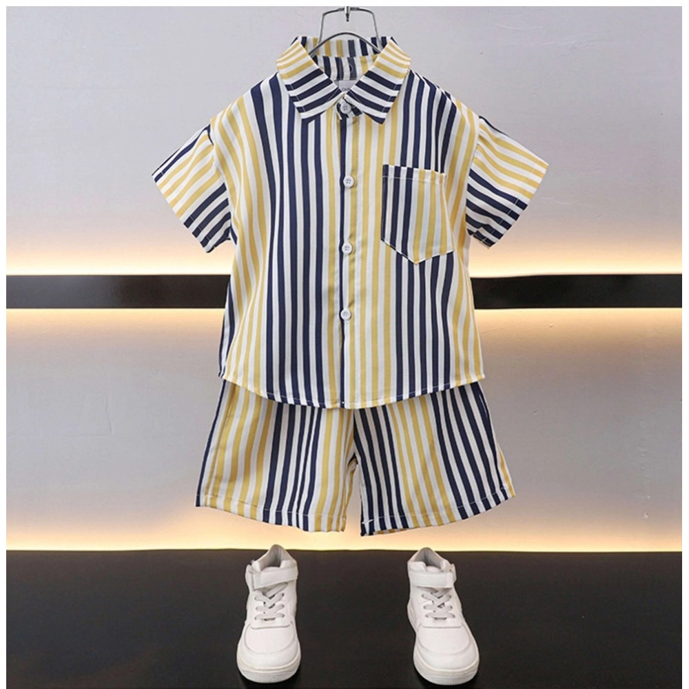 Generic Boy's Lycra Blend Printed Short Sleeve Shirt and Shorts Set (MultiColor) Generic Boy's Lycra Blend Printed Short Sleeve Shirt and Shorts Set (MultiColor)