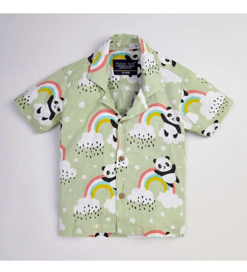 Generic Boy's Lycra Blend Printed Short Sleeve Shirt and Shorts Set (MultiColor)