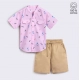 Generic Boy's Cotton Blend Printed Short Sleeve Shirt and Shorts Set (Pink) Generic Boy's Cotton Blend Printed Short Sleeve Shirt and Shorts Set (Pink)