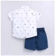 Generic Boy's Cotton Blend Printed Short Sleeve Shirt and Shorts Set (White) Generic Boy's Cotton Blend Printed Short Sleeve Shirt and Shorts Set (White)