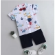 Generic Boy's Cotton Blend Printed Short Sleeve Shirt and Shorts Set (White) Generic Boy's Cotton Blend Printed Short Sleeve Shirt and Shorts Set (White)