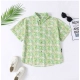 Generic Boy's Cotton Blend Printed Short Sleeve Shirt (Green) Generic Boy's Cotton Blend Printed Short Sleeve Shirt (Green)