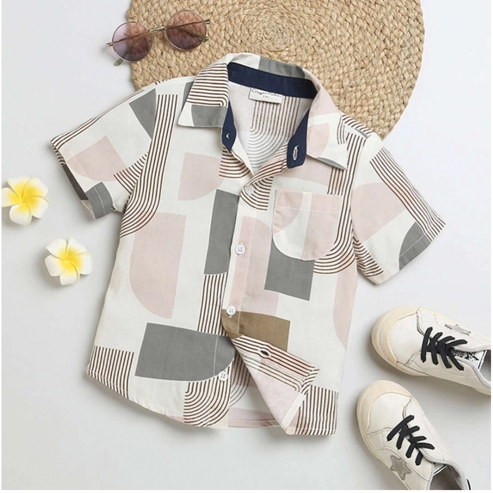 Generic Boy's Cotton Blend Printed Short Sleeve Shirt (MultiColor) Generic Boy's Cotton Blend Printed Short Sleeve Shirt (MultiColor)