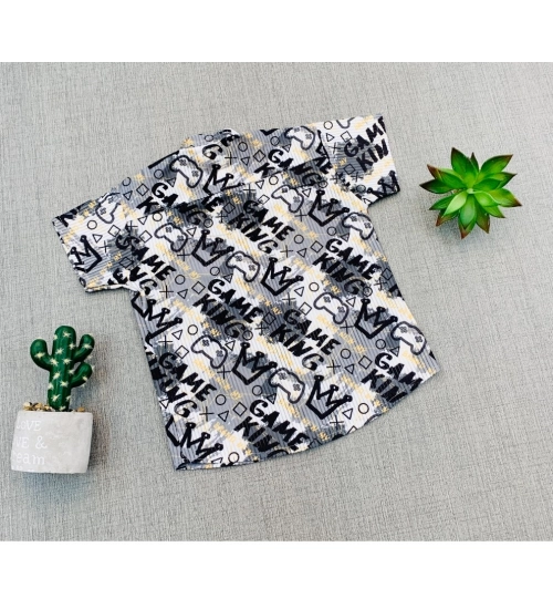 Generic Boy's Cotton Blend Printed Short Sleeve Shirt (MultiColor)