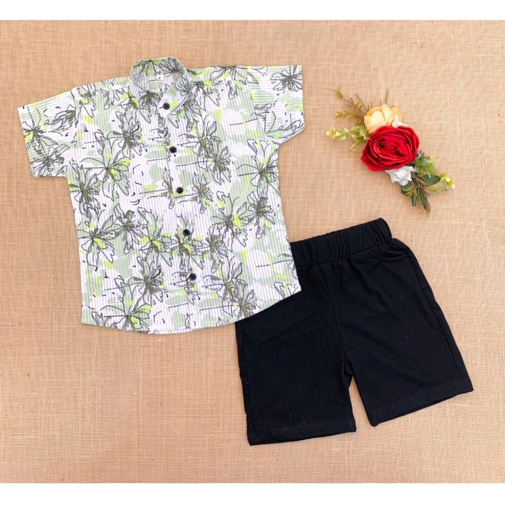 Generic Boy's Cotton Blend Printed Short Sleeve Shirt and Shorts Set (MultiColor) Generic Boy's Cotton Blend Printed Short Sleeve Shirt and Shorts Set (MultiColor)