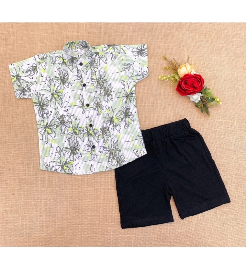 Generic Boy's Cotton Blend Printed Short Sleeve Shirt and Shorts Set (MultiColor)