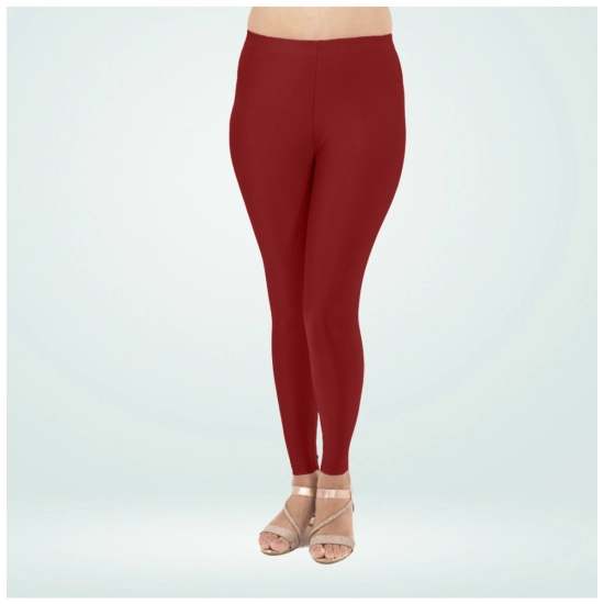 Generic Women's Cotton Blended Solid Shimmer Ankle leggings (Maroon) Generic Women's Cotton Blended Solid Shimmer Ankle leggings (Maroon)