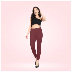 Generic Women's Cotton Blended Solid Ankle legging (Maroon)