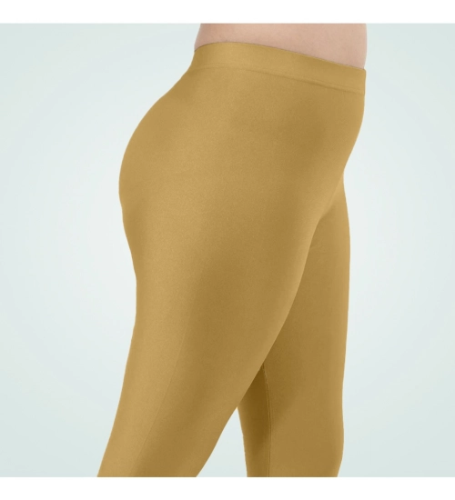 Generic Women's Cotton Blended Solid Shimmer Ankle leggings (Beige)