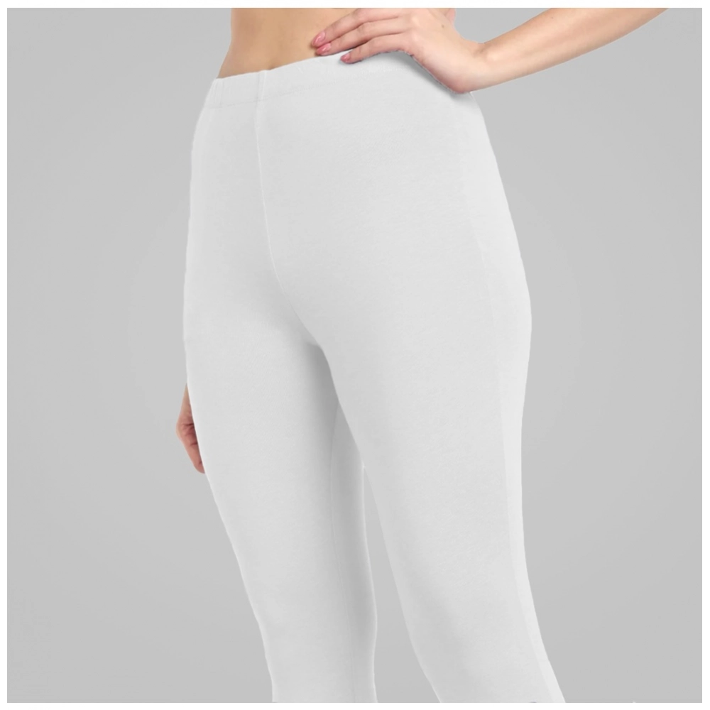 Generic Women's Cotton Blended Solid Ankle legging (White) Generic Women's Cotton Blended Solid Ankle legging (White)